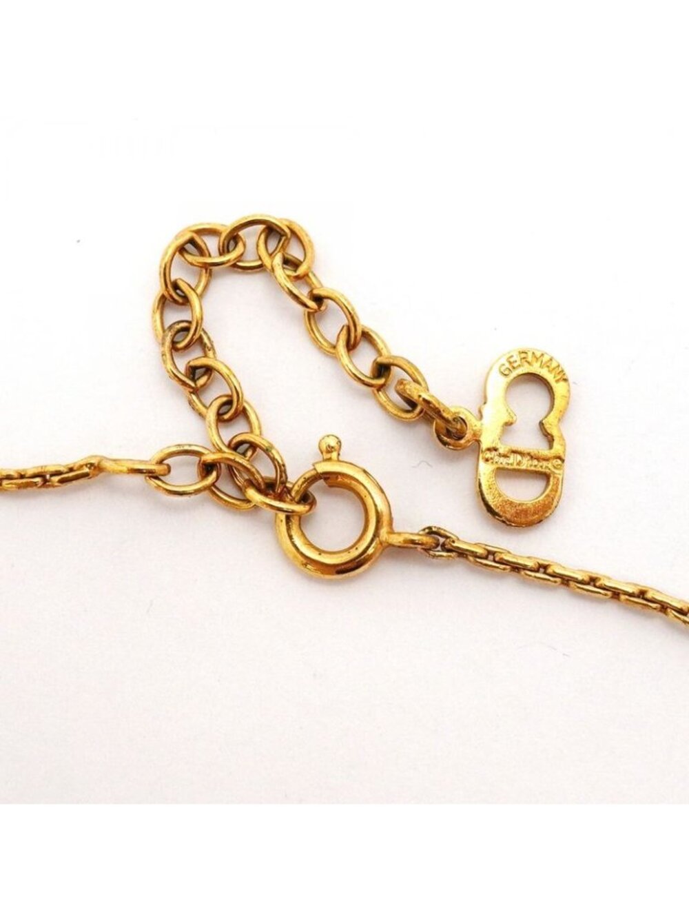 ★SOLD★ Dior Necklace Cdlogo Gold Plated Line Stone - Picture 4 of 6